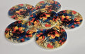 AI24053C Watercolour WildFlower Meadow -  Round Ceramic Coasters- Set of 6, gift for all occasions, Designed and made in Britain
