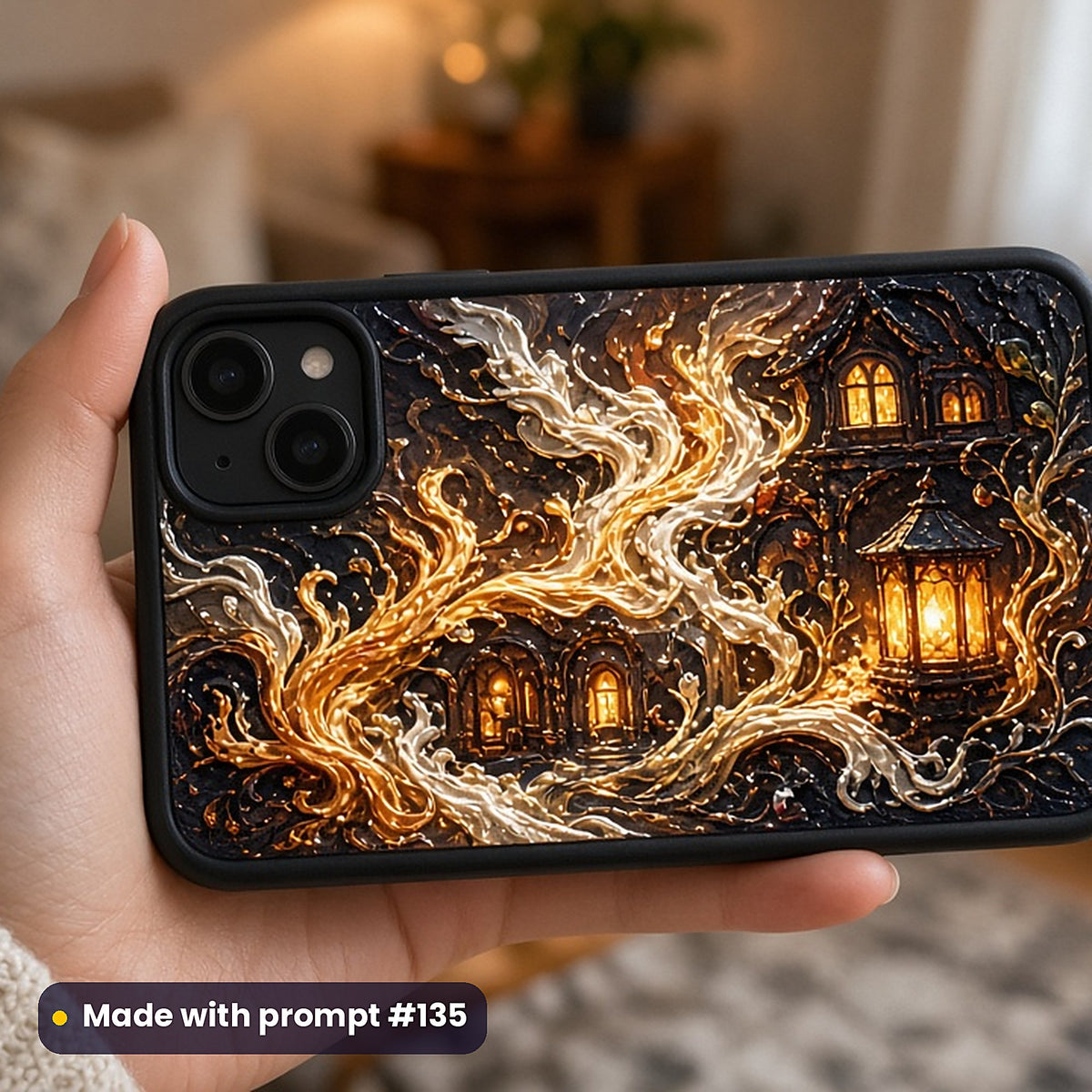 Adult Romance Compact Edition Prompts: realistic mockup, phone case in hand, made with prompt #135