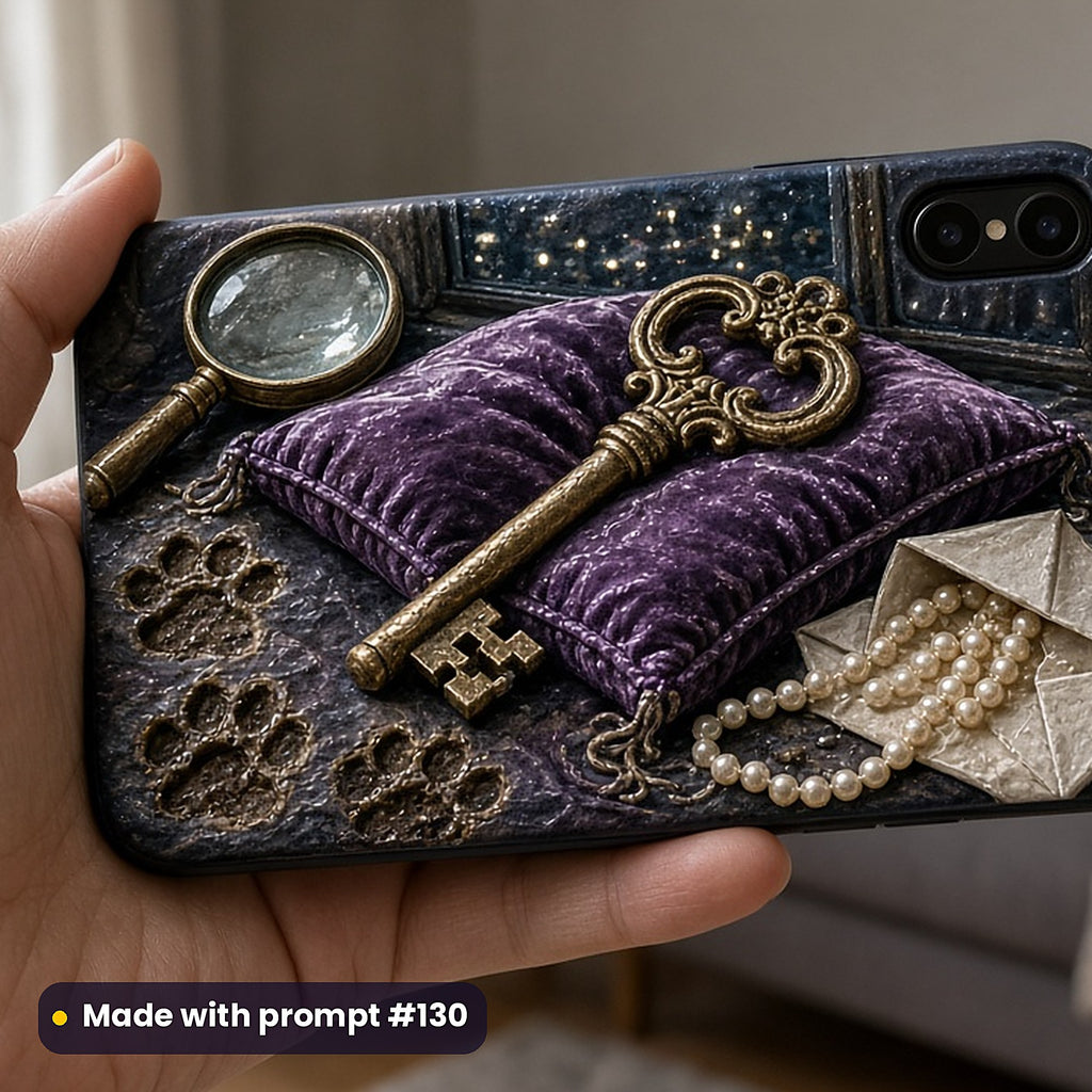 Crime and Thriller Compact Edition Prompts: realistic mockup, phone case in hand, made with prompt #130