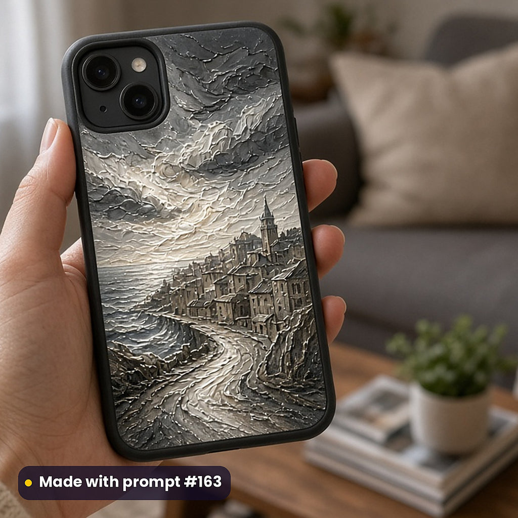 Historical Fiction Compact Edition Prompts: realistic mockup, phone case in hand, made with prompt #163