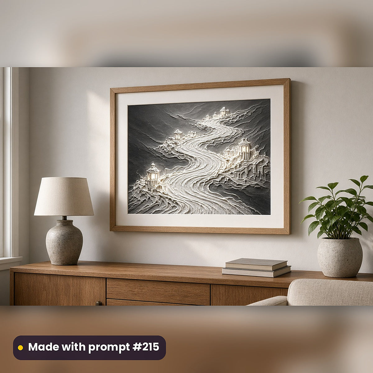 Memoir and Biography Compact Edition Prompts: realistic mockup, framed print on wall, made with prompt #215