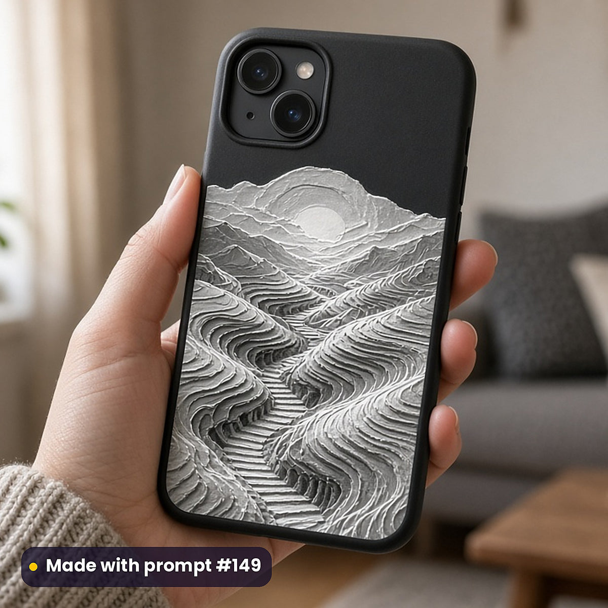 Self-Help and Personal Development Compact Edition Prompts: realistic mockup, phone case in hand, made with prompt #149