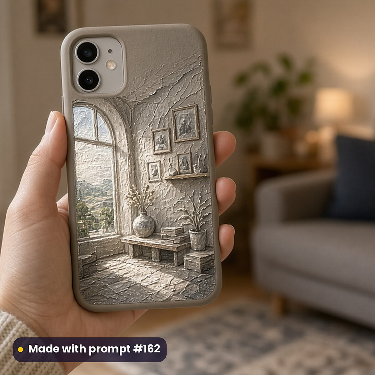 Health and Wellness Compact Edition Prompts: realistic mockup, phone case in hand, made with prompt #162