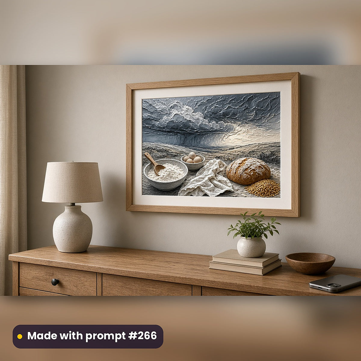 Cookbooks and Baking Compact Edition Prompts: realistic mockup, framed print on wall, made with prompt #266
