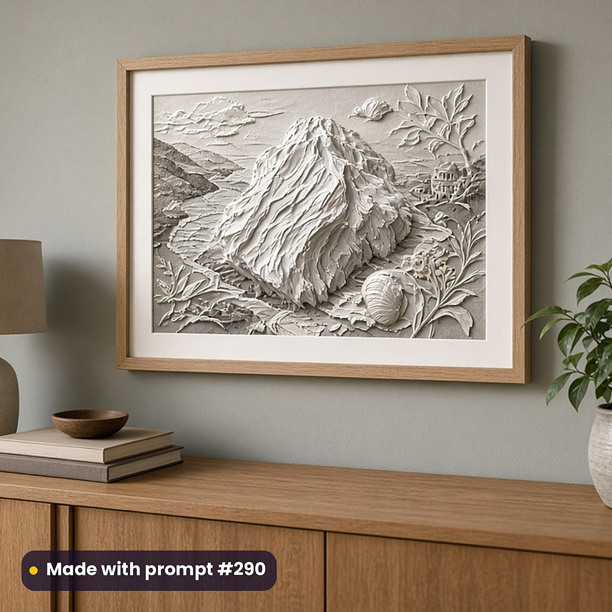 Travel Guides and Journals Compact Edition Prompts: realistic mockup, framed print on wall, made with prompt #290