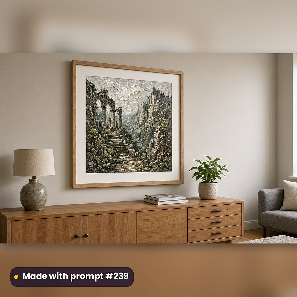 Medieval Legends Compact Edition Prompts: realistic mockup, framed print on wall, made with prompt #239