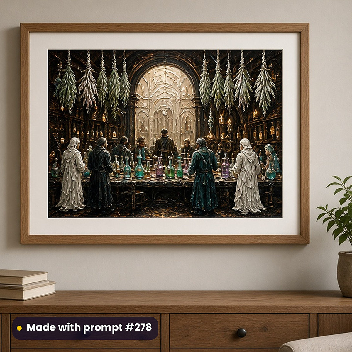 Alchemy and Occult Curiosities Compact Edition Prompts: realistic mockup, framed print on wall, made with prompt #278