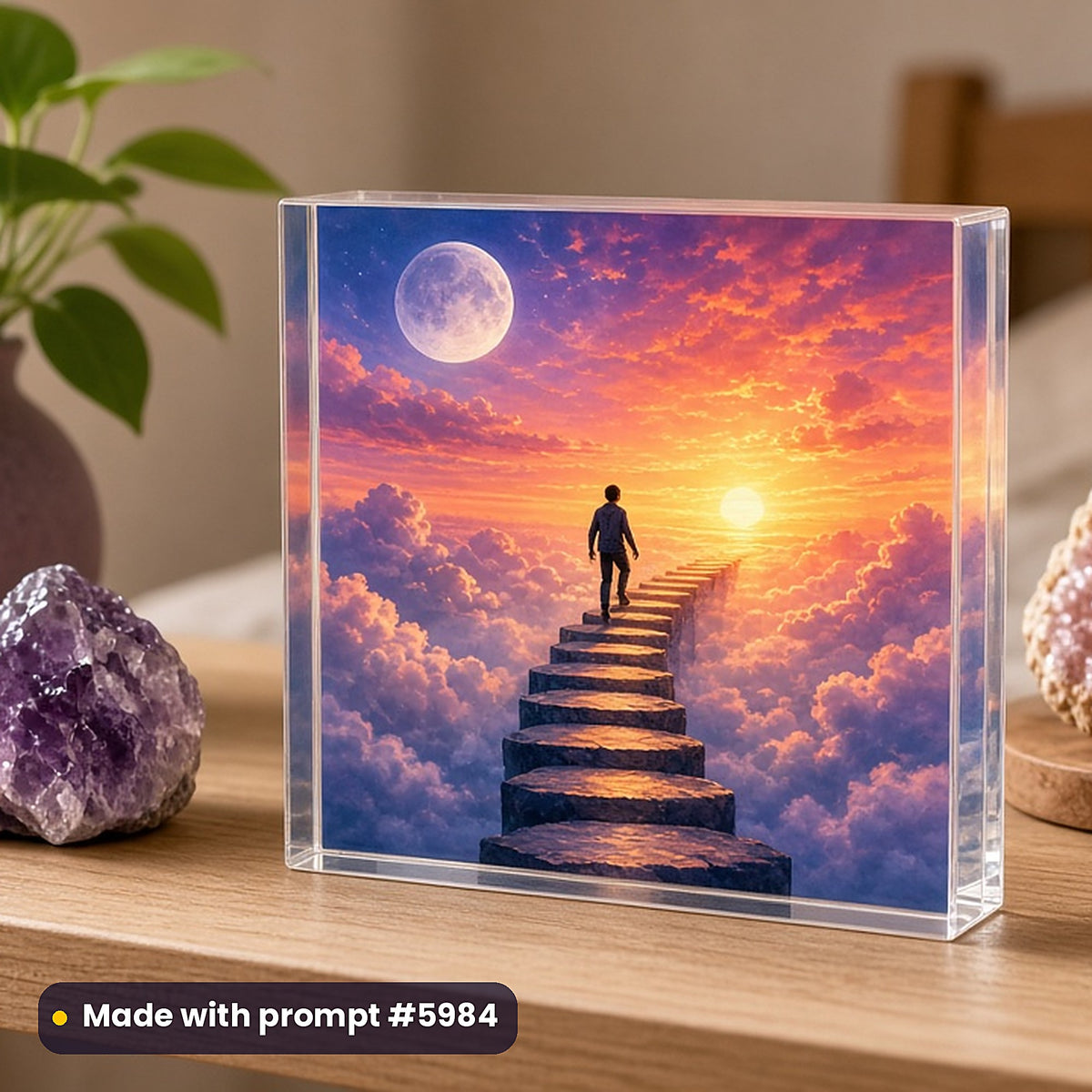 12,500 Compact AI Art Prompts Complete Library: Made with prompt #5984 – realistic UV-printed mockup (Self-Help and Personal Development · Flagship Bestseller · Moonlit Scene)