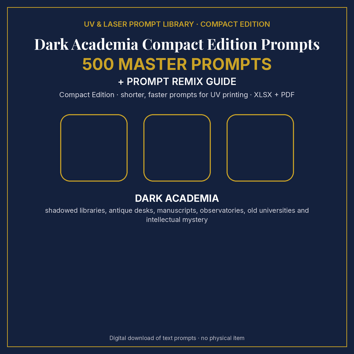 Dark Academia Compact Edition Prompts: cover