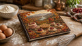 Free compact prompt sample: example printed recipe book cover with cakes and berries in a kitchen