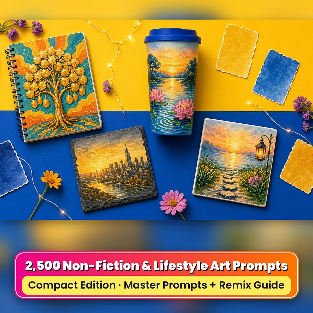 Non-Fiction & Lifestyle Compact Edition Library: realistic UV-printed mockup, made with prompts #1580 · #2305 · #1429 · #738