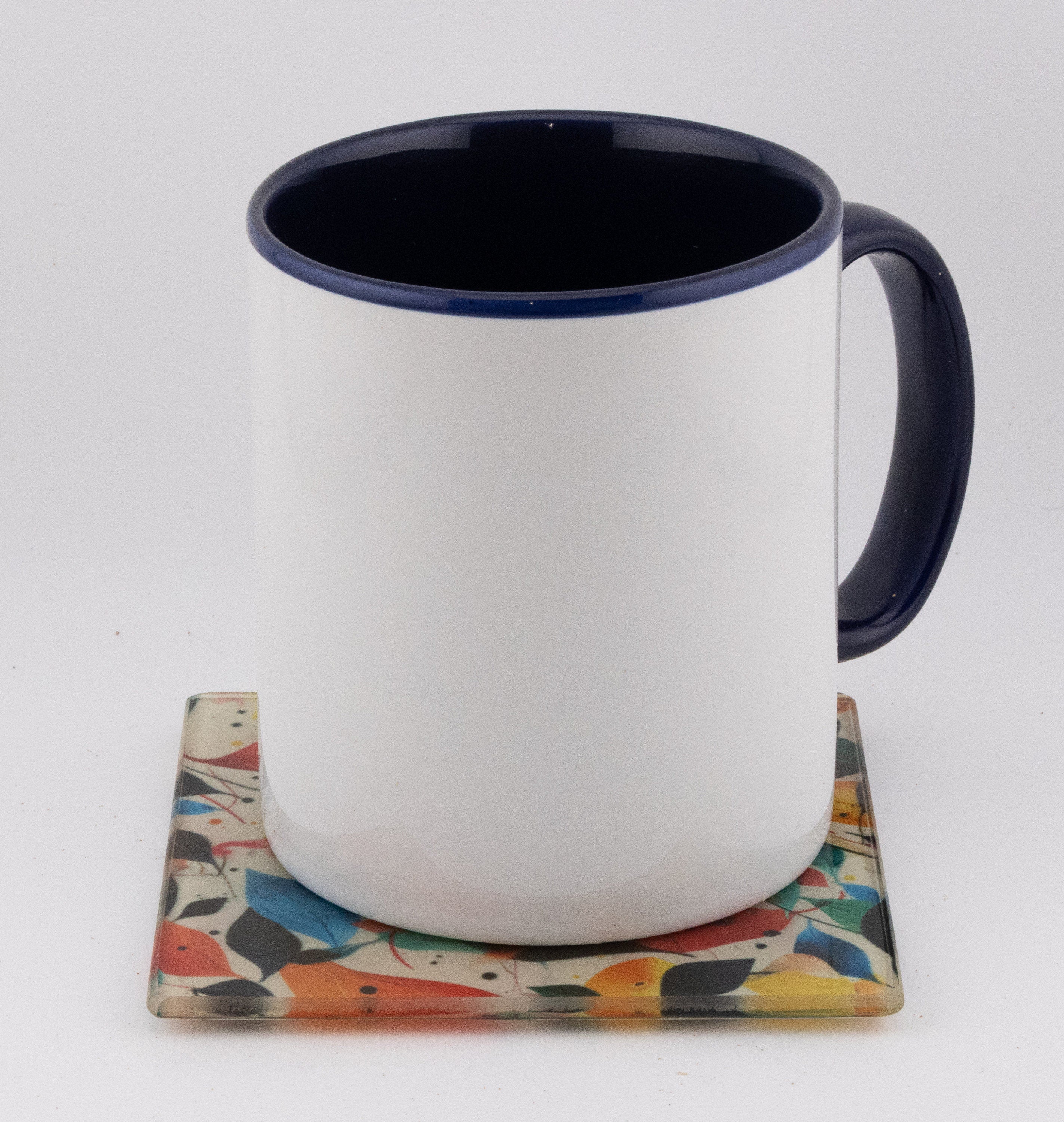 AI24025G Autumnal Woodland leaves scene Square Glass Coasters - Set of 6, gift for all occasions, six unique designs.