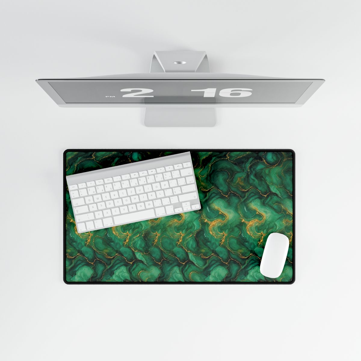Emerald Tide-Pool Pour Desk Mat – 23.6 × 13.8