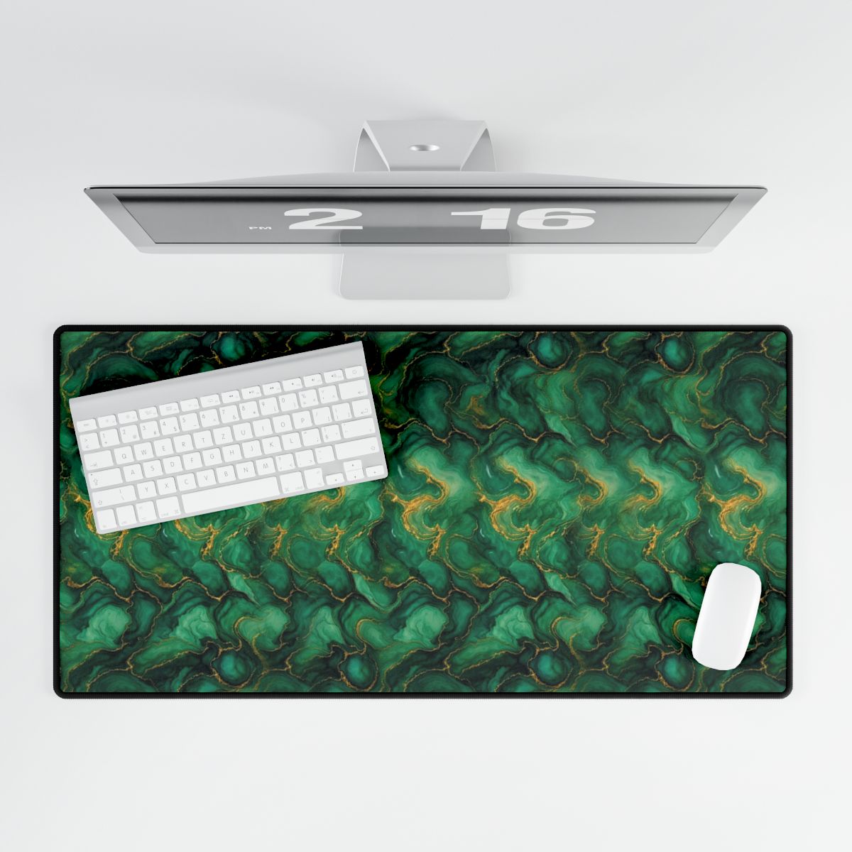 Emerald Tide-Pool Pour Desk Mat – 31.5 × 15.5