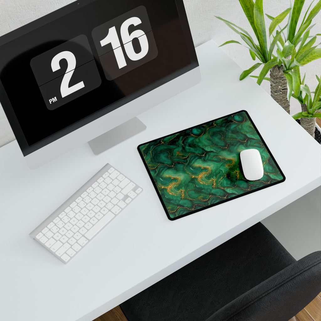Emerald Tide-Pool Pour Desk Mat – 14.4 × 12.1