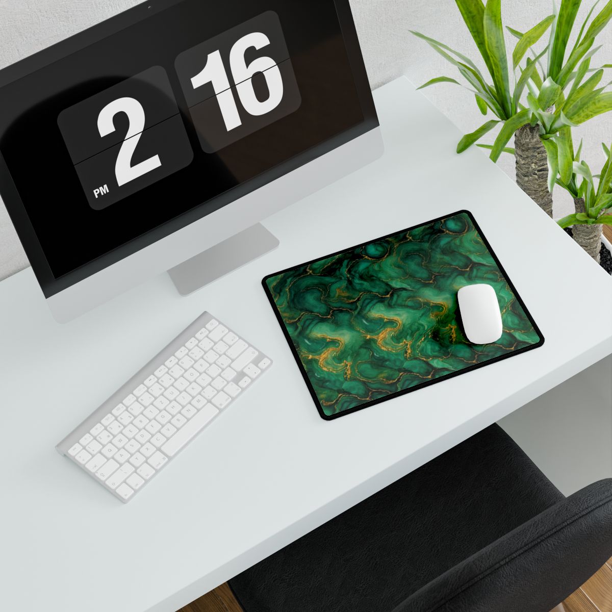 Emerald Tide-Pool Pour Desk Mat – 14.4 × 12.1