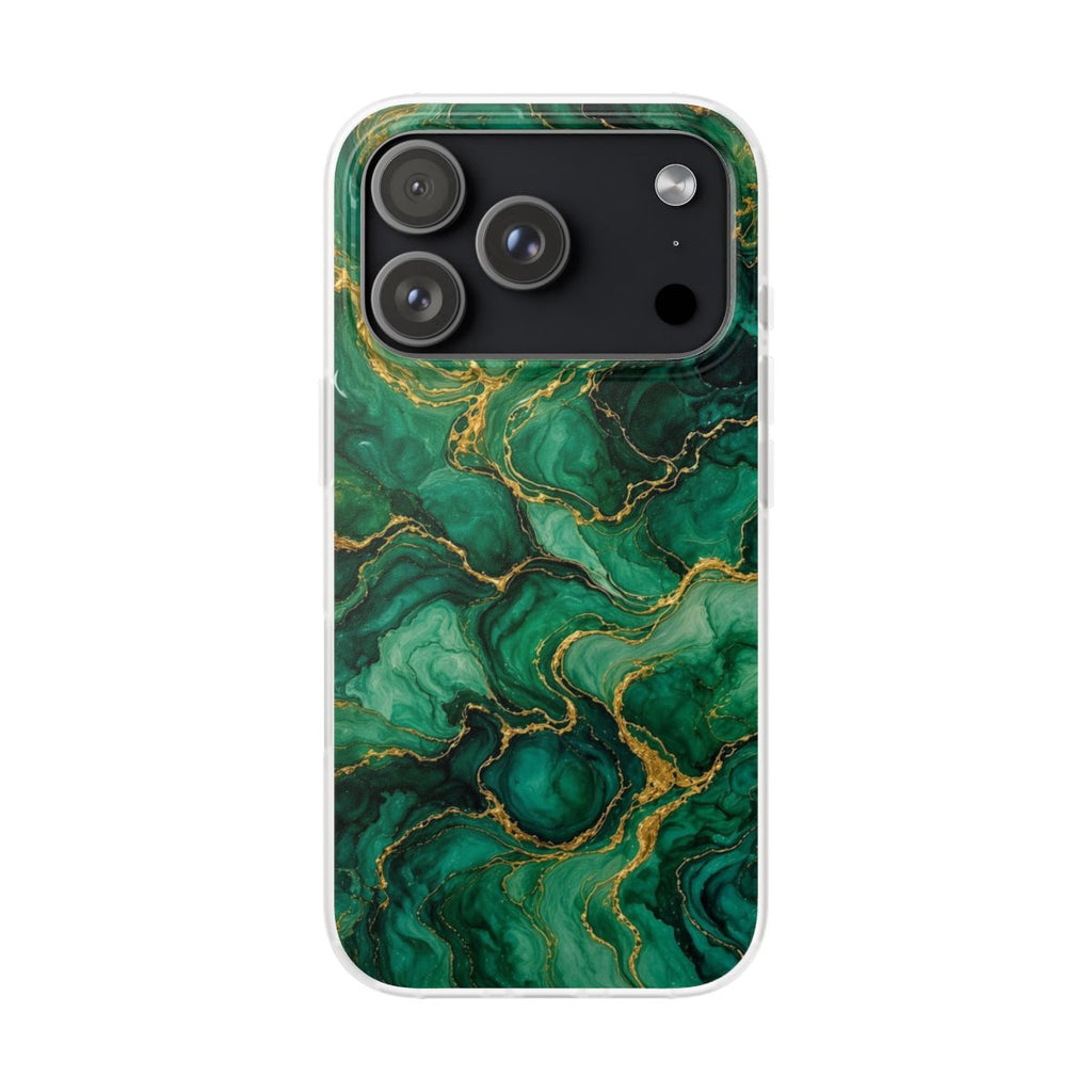 Emerald Tide-Pool Pour Flexi Phone Case – iPhone 17 Pro