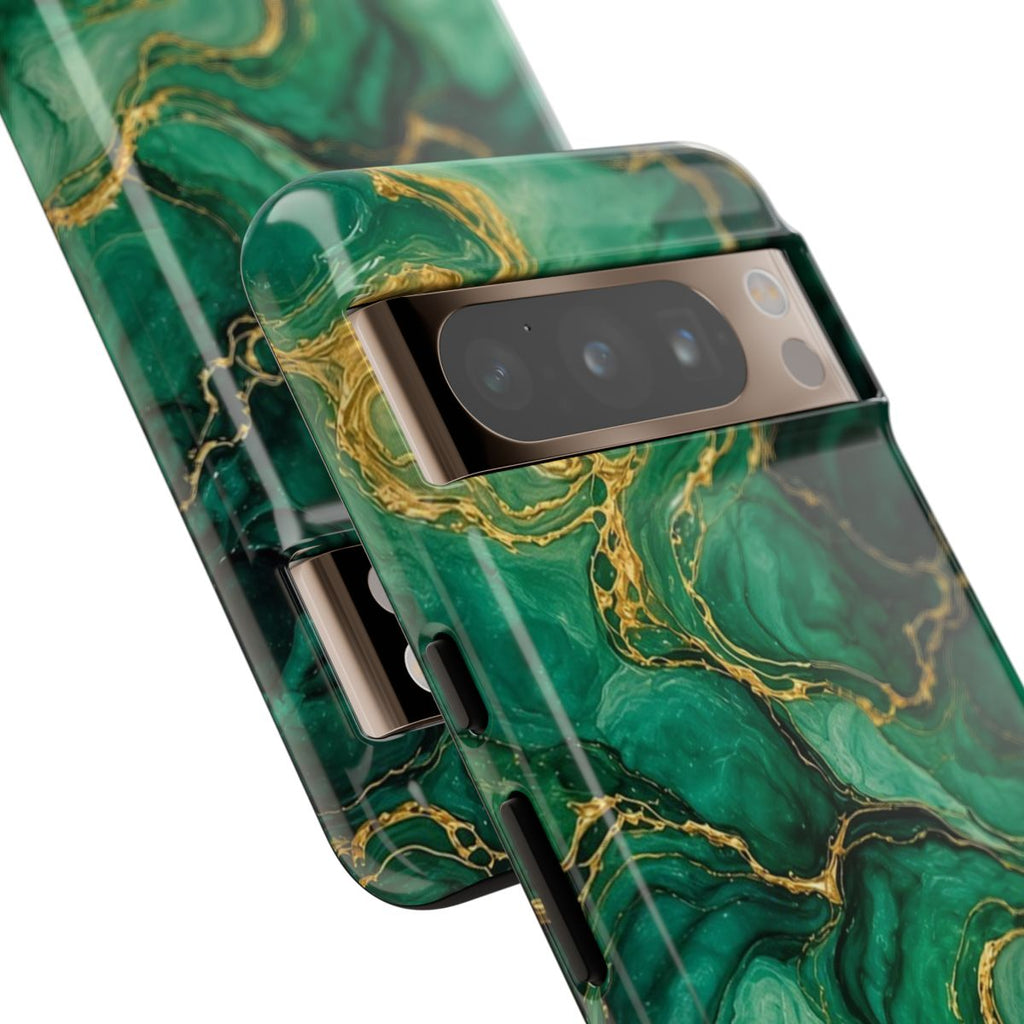 Emerald Tide-Pool Pour Tough Phone Case – Google Pixel 8 Pro