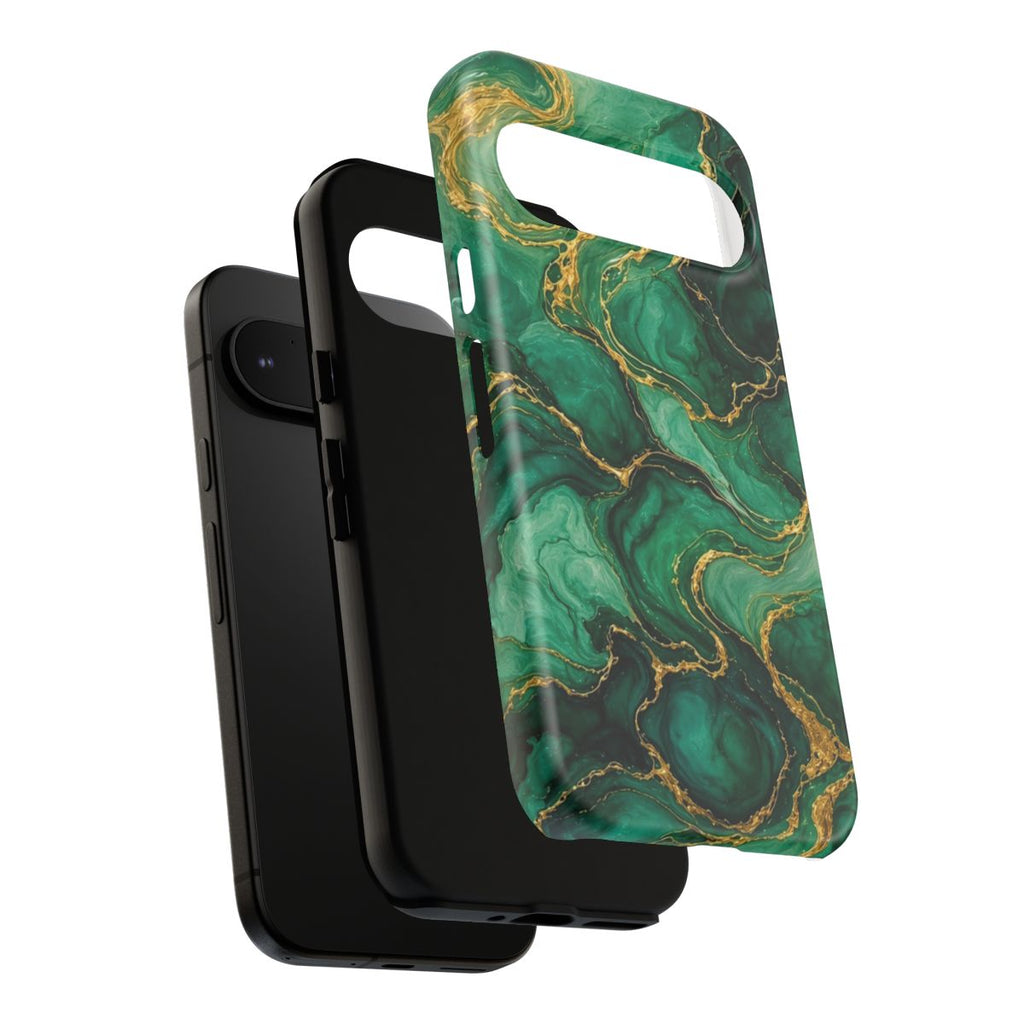 Emerald Tide-Pool Pour Tough Phone Case – Google Pixel 9