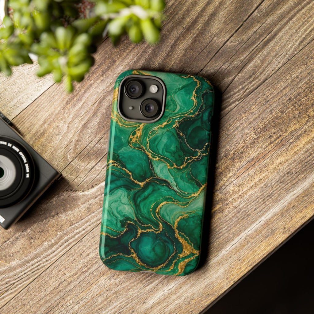 Emerald Tide-Pool Pour Tough Phone Case – iPhone 15