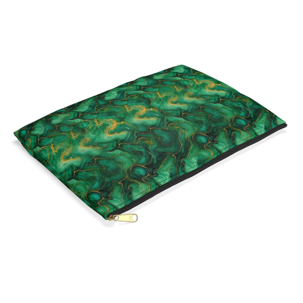 Emerald Tide-Pool Pour Zip Accessory Pouch – Large