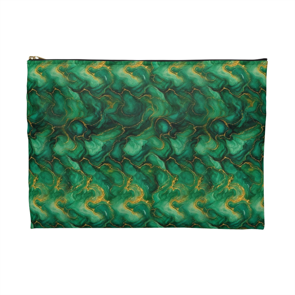 Emerald Tide-Pool Pour Zip Accessory Pouch – Large