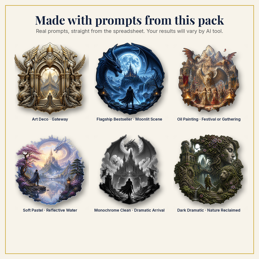 Sample artwork made with prompts from this pack