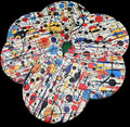 Pollock Style Ceramic Coasters, Colorful Abstract Round Drink Coasters, Modern Art Table Decor