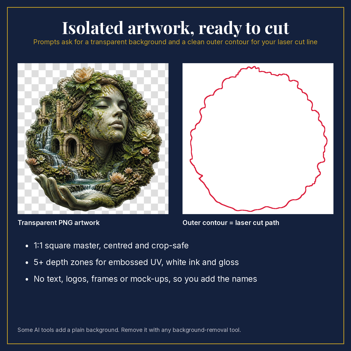 Transparent artwork and laser cut outline example