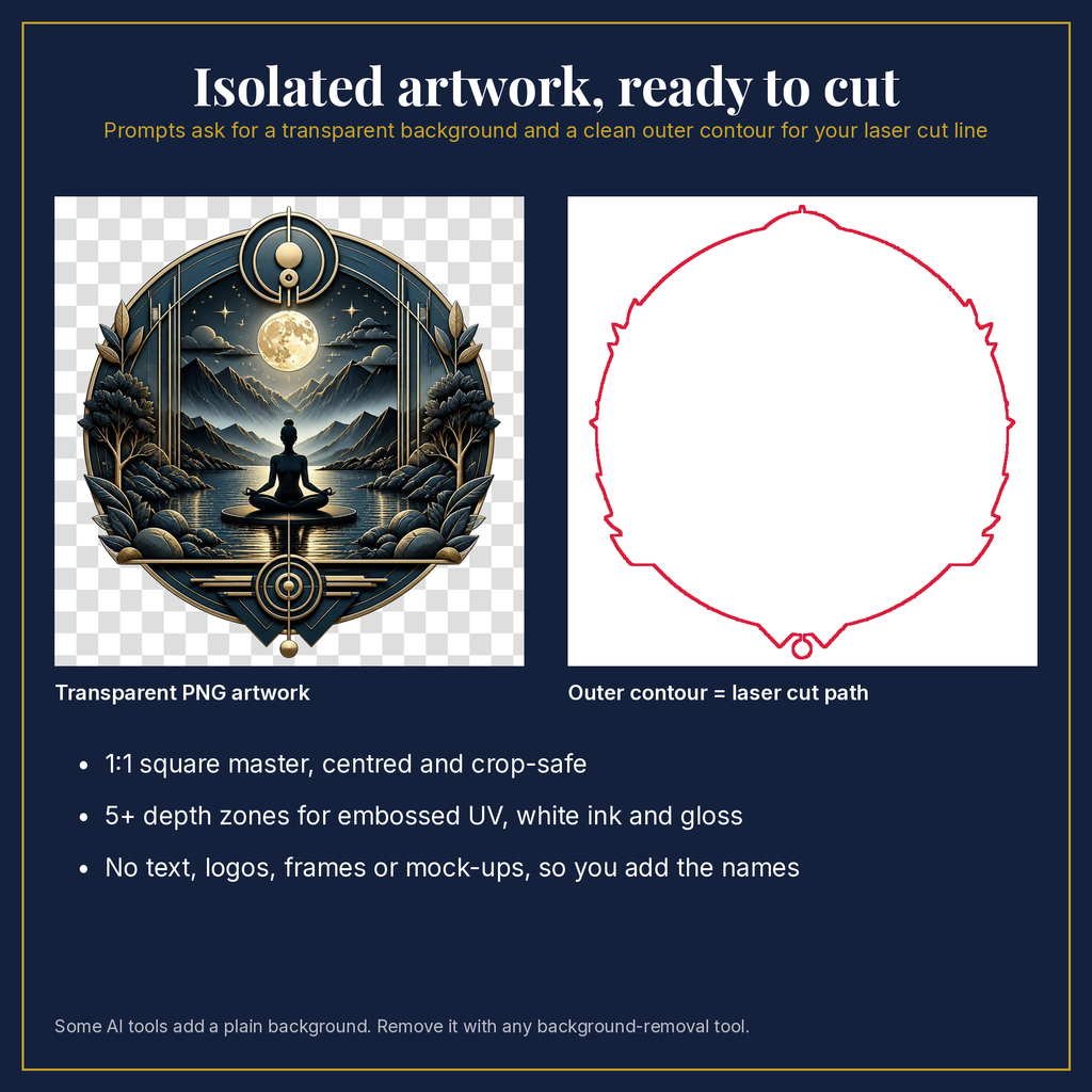 Transparent artwork and laser cut outline example