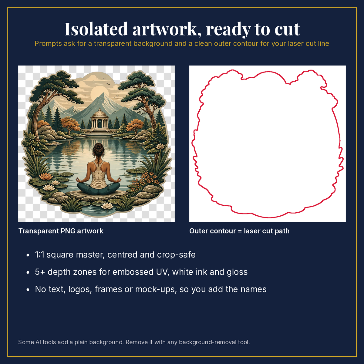 Transparent artwork and laser cut outline example