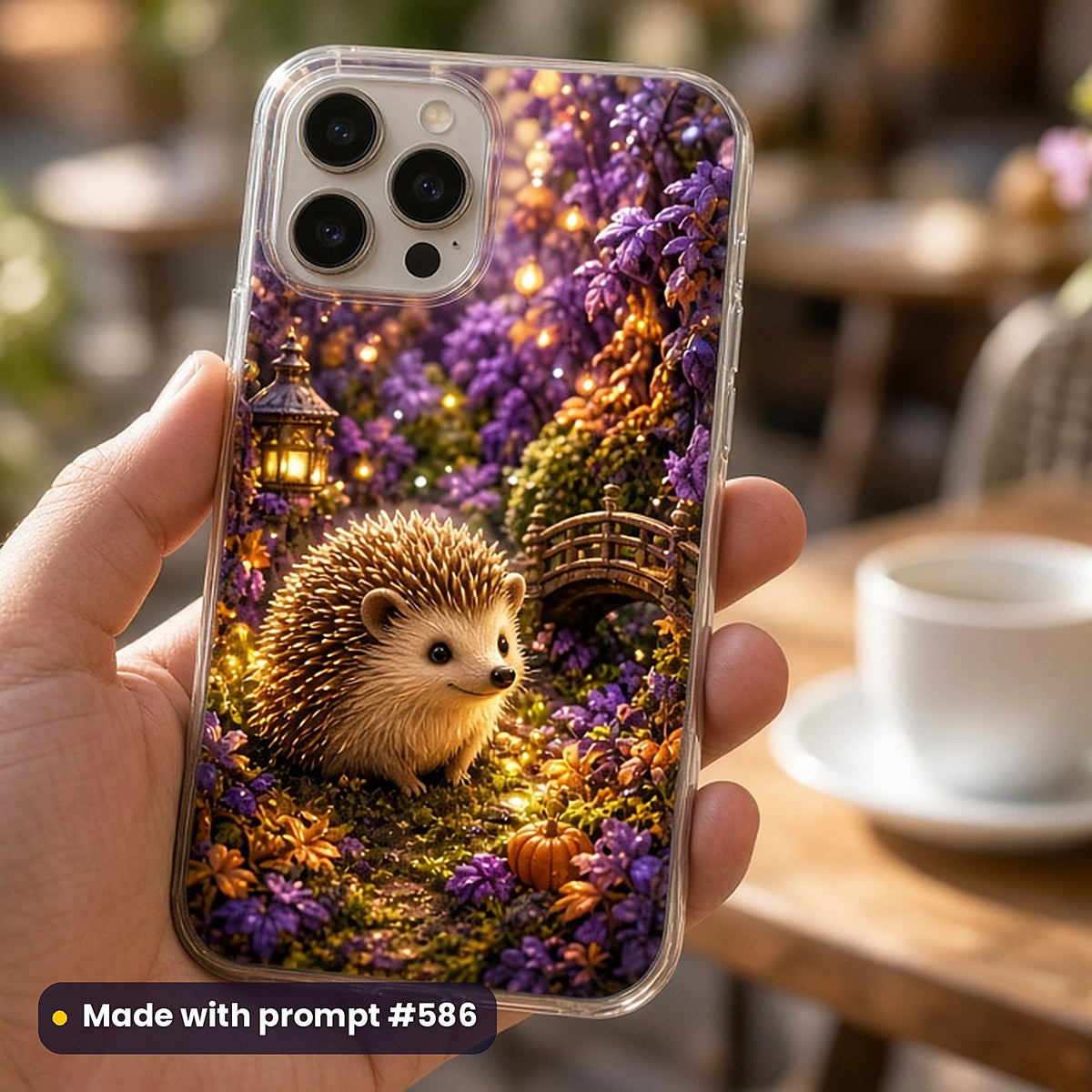 Fairy Forests & Woodland Friends kids fantasy prompt bundle: UV-printed phone case mockup, made with prompt #586