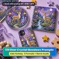 Deer Crystal Meadows kids' fantasy prompt pack title card with UV-printed coaster, tile and phone case, made with prompt #1 + #38 + #76