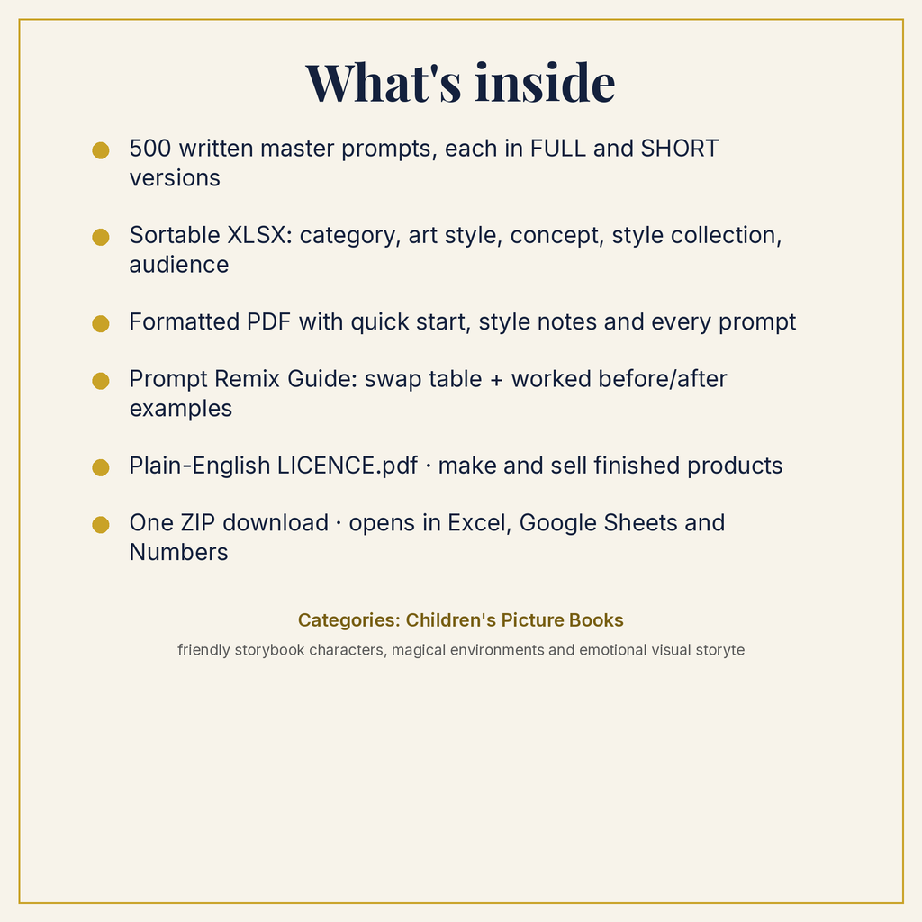 Children's Picture Books Art Prompt Pack: whats inside