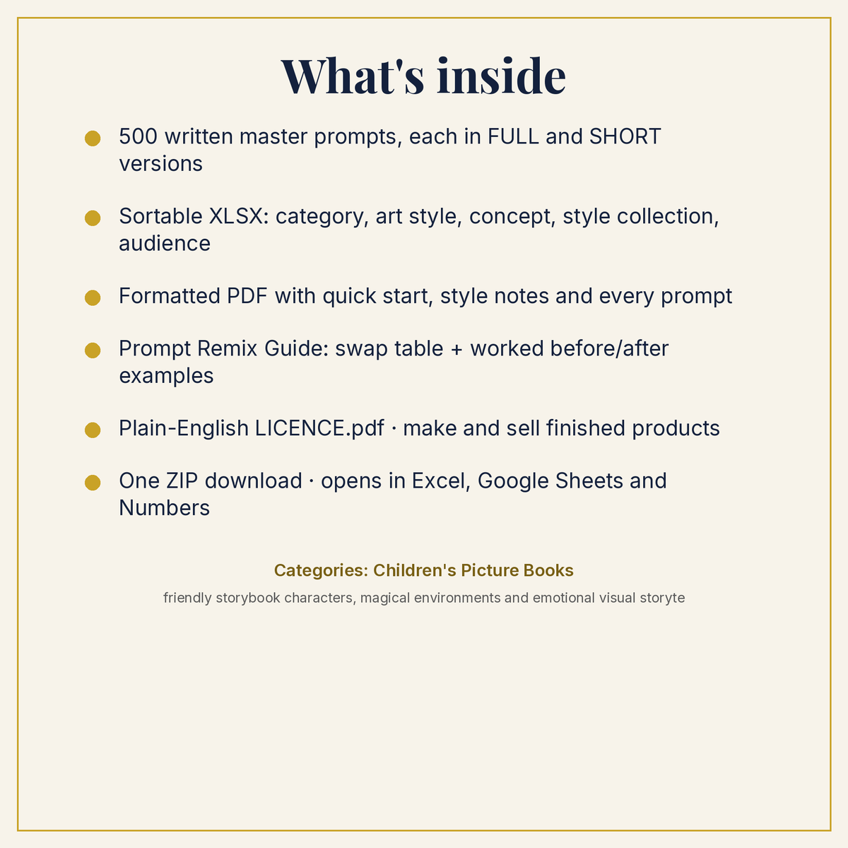 Children's Picture Books Art Prompt Pack: whats inside