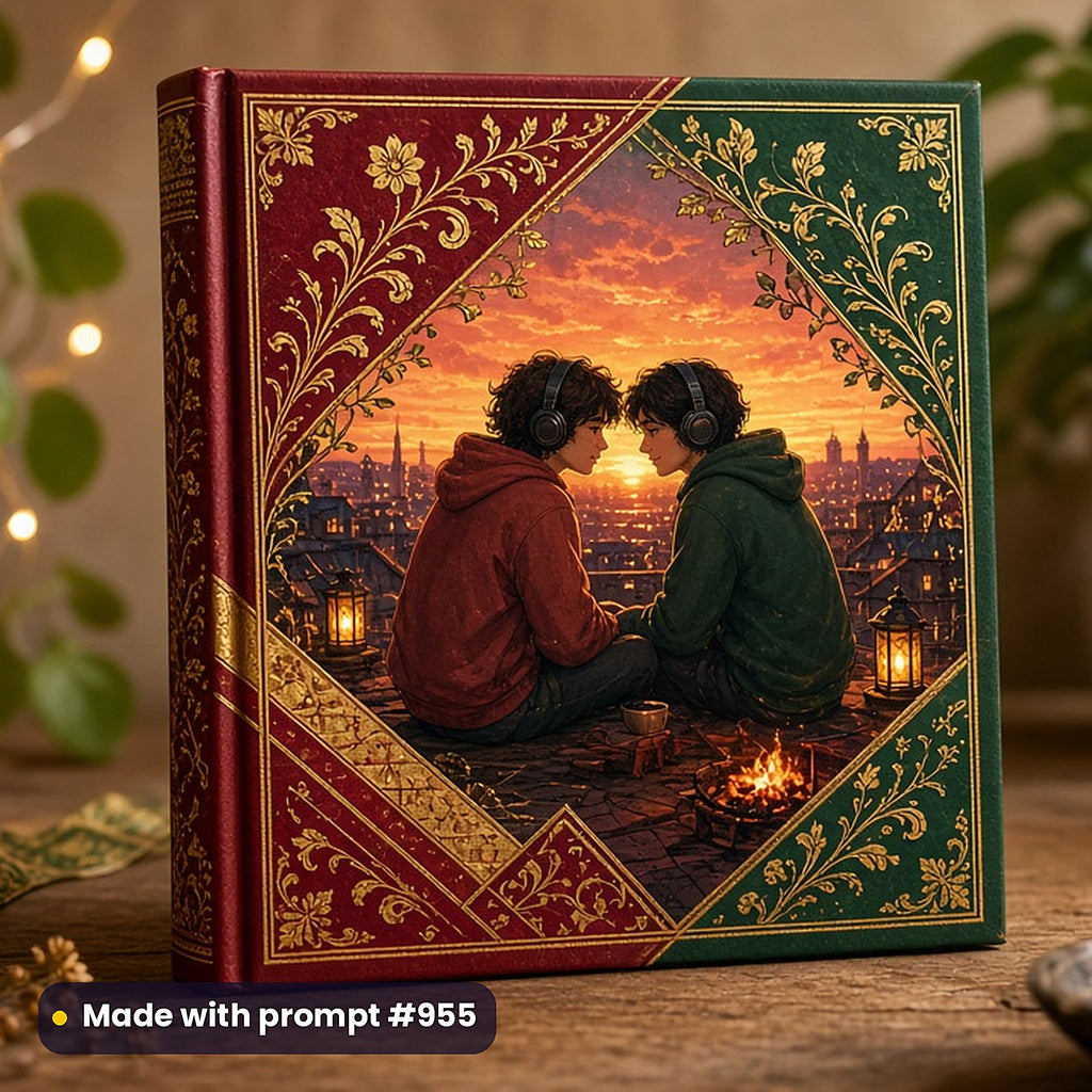 Young Adult Book Art Prompt Library: realistic UV-printed mockup, made with prompt #955