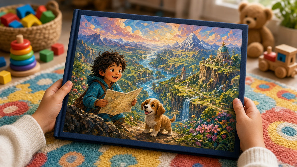 Painterly & Handmade Kids & YA Book Art Collection: realistic mockup, painted art board in hand, example artwork from the kids & ya library