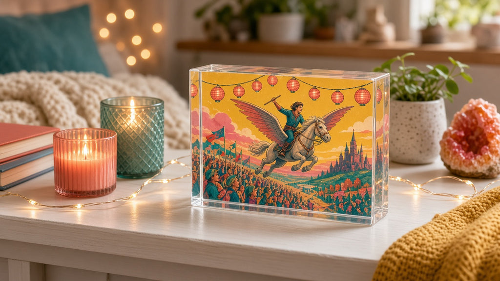 Vintage & Whimsical Kids & YA Book Art Collection: realistic mockup, vintage-style print block, example artwork from the kids & ya library