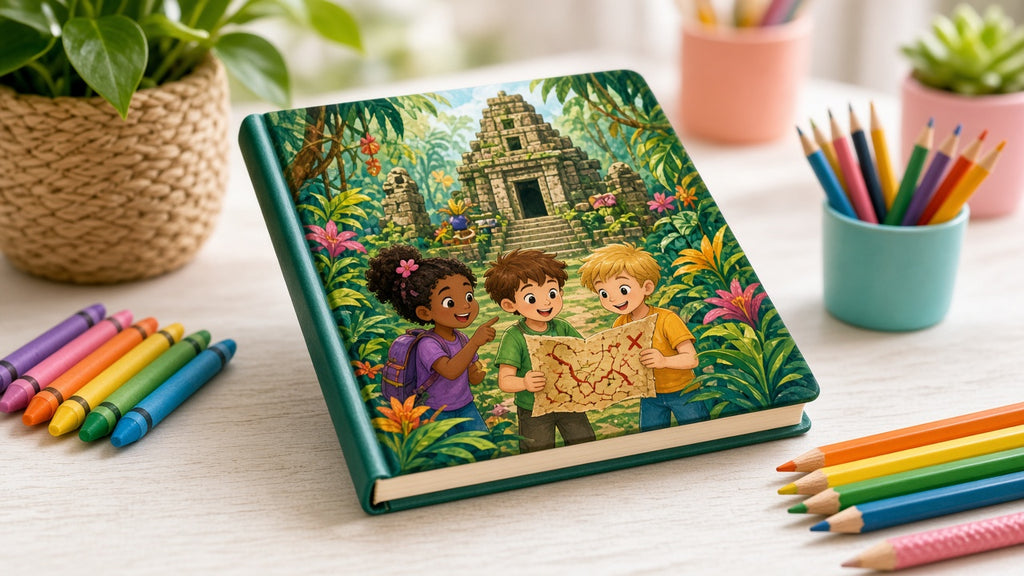 Vintage & Whimsical Kids & YA Book Art Collection: realistic mockup, whimsical book cover, example artwork from the kids & ya library