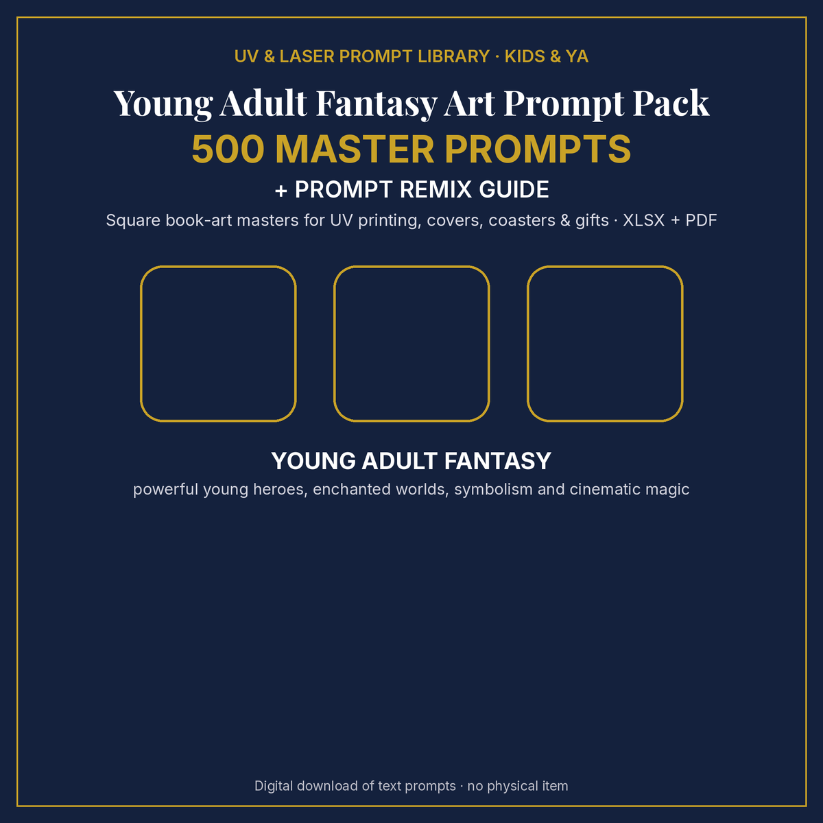 Young Adult Fantasy Art Prompt Pack: cover