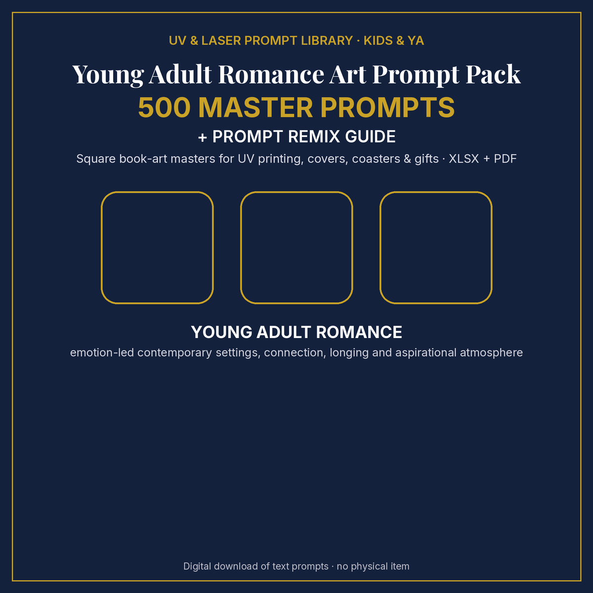 Young Adult Romance Art Prompt Pack: cover