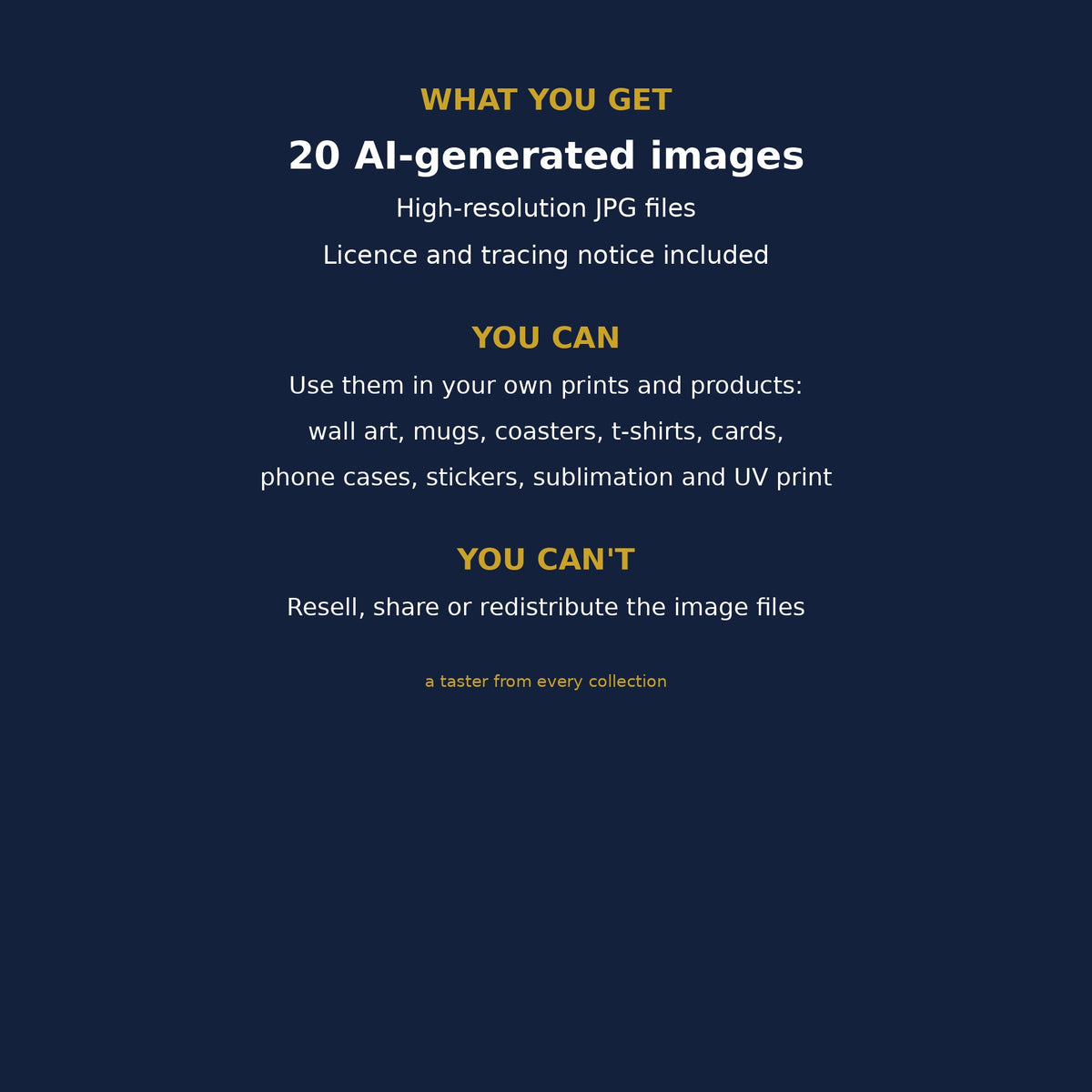 Free AI Art Sample Pack: what is included and the licence