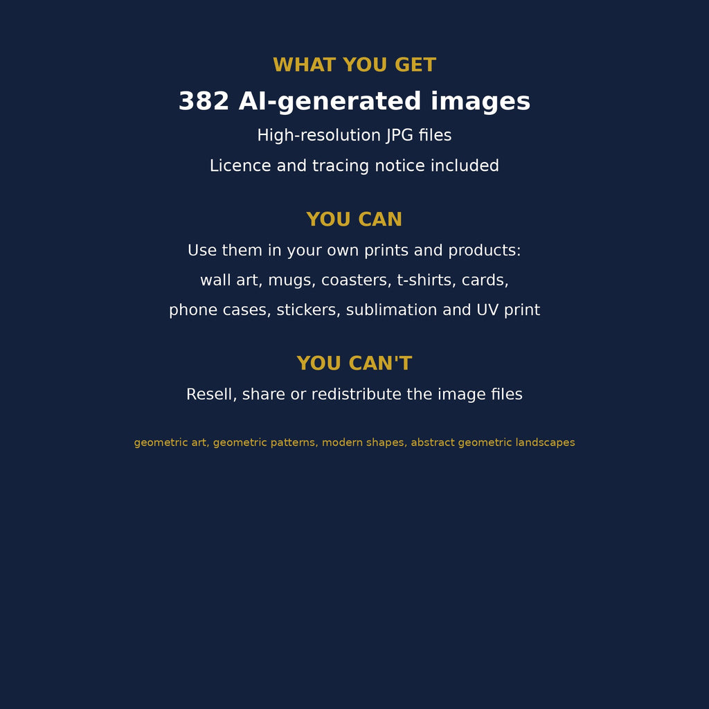 Geometric Art Collection: what is included and the licence