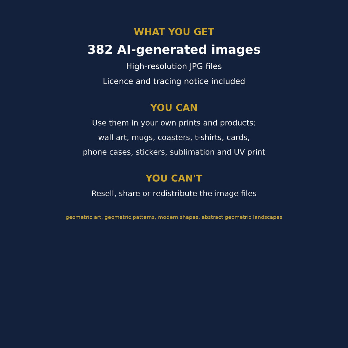 Geometric Art Collection: what is included and the licence