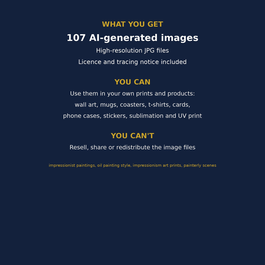 Impressionist Art Collection: what is included and the licence