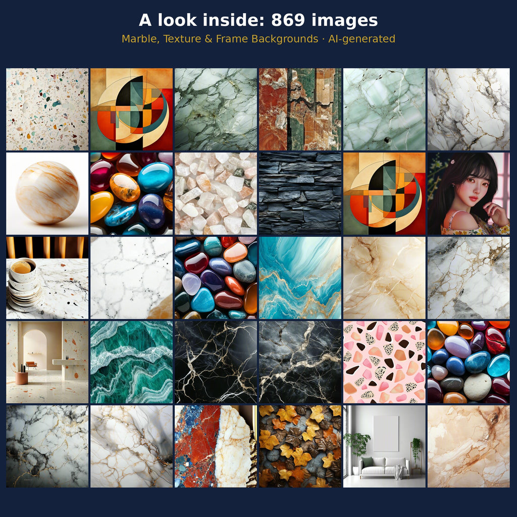 Marble, Texture & Frame Backgrounds: a look inside the bundle