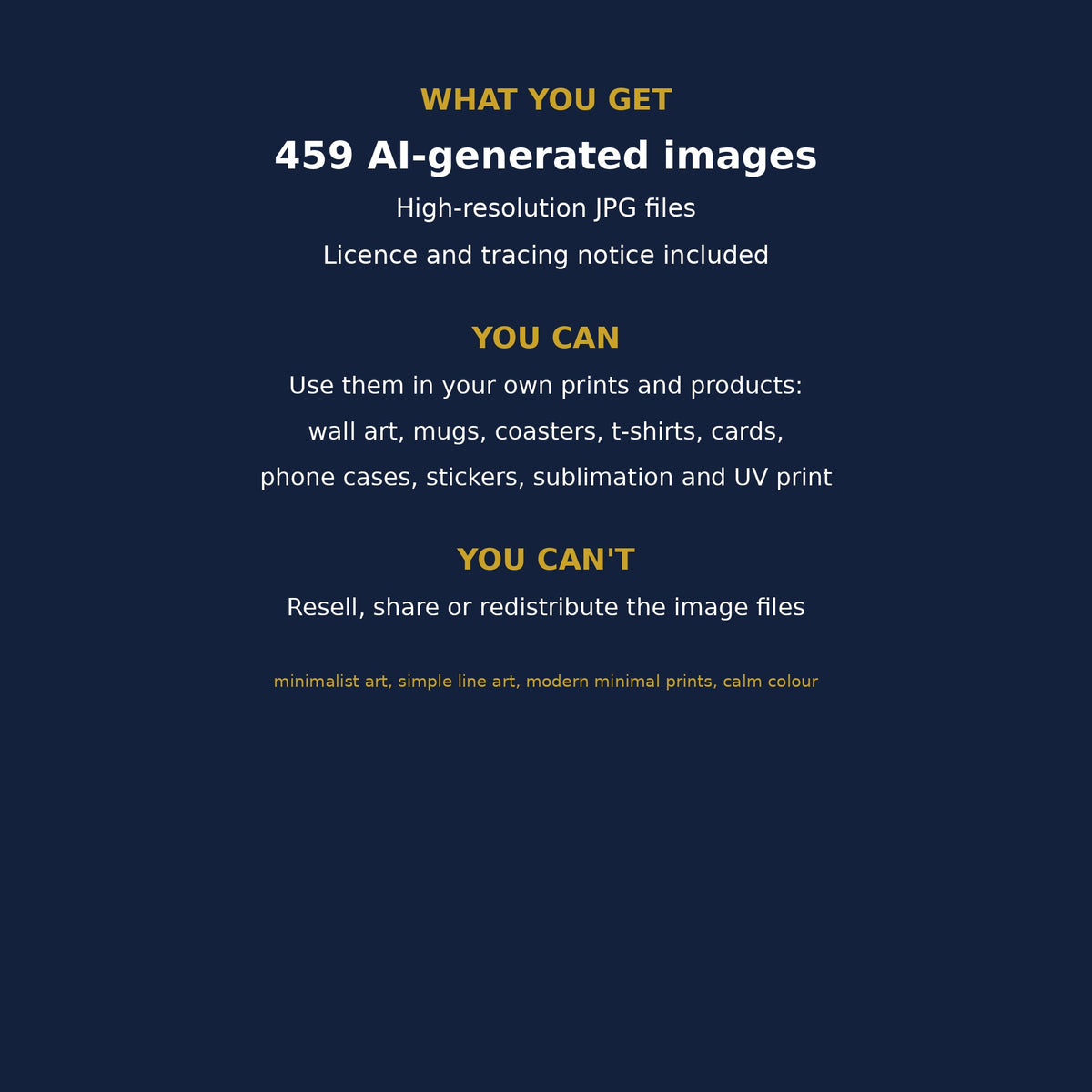 Minimalist Art Collection: what is included and the licence