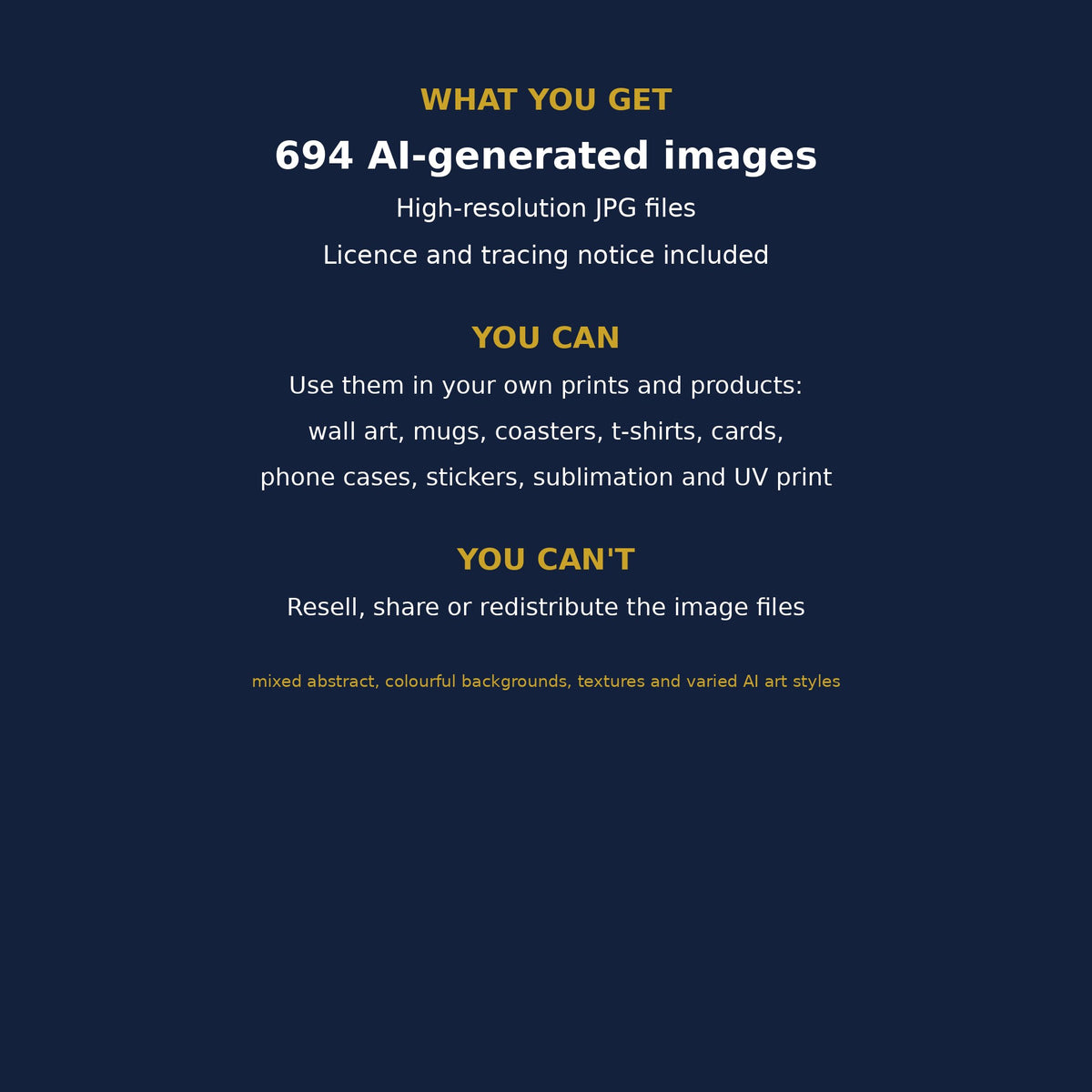 Mixed AI Art Collection: what is included and the licence