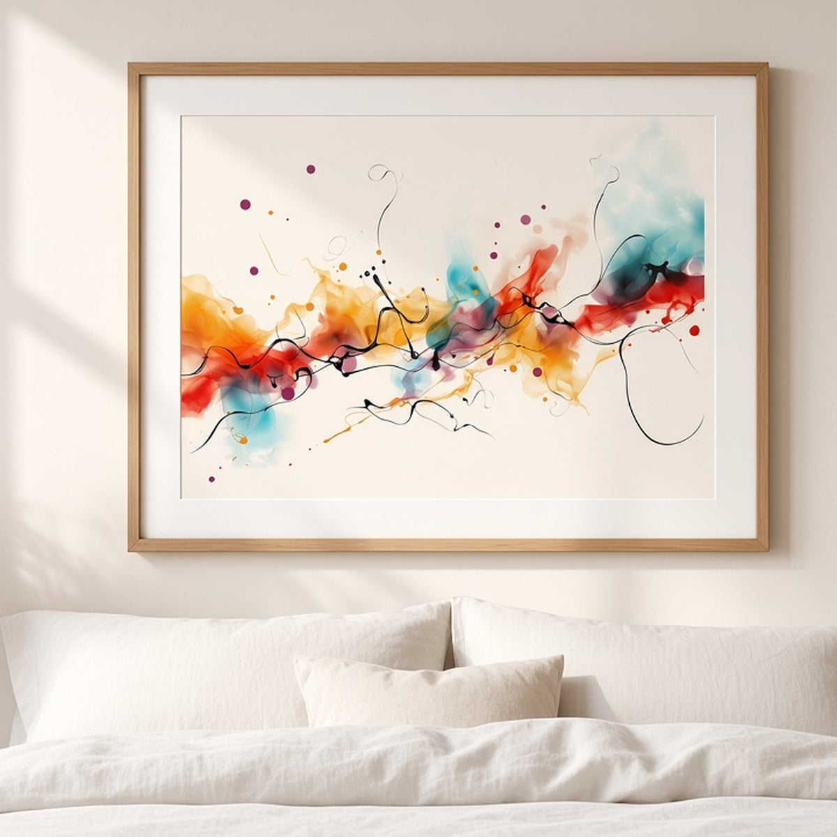 Abstract watercolour splash from the bundle shown as a flat framed print, image 0146