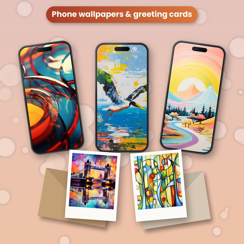 Art Movements Collection: bundle images used as phone wallpapers and printed greeting cards with envelopes